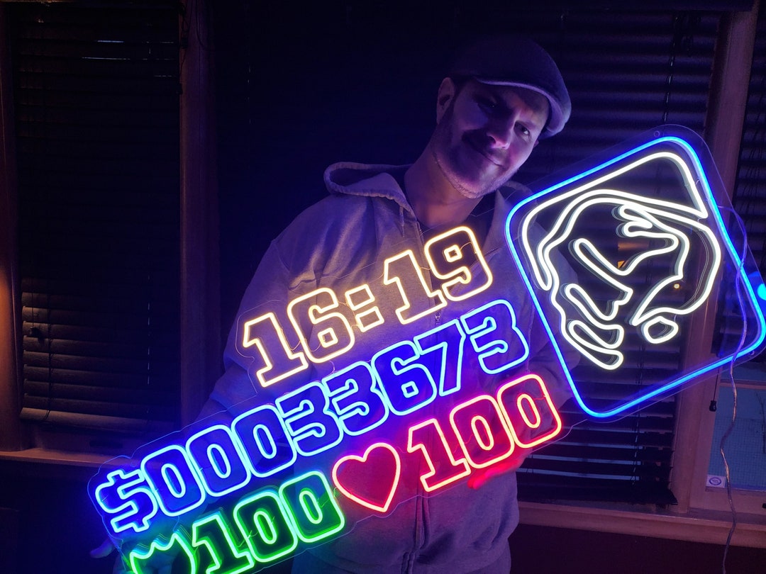 HUGE 45 Multicolor Grand Theft Auto Healh Bar Inspired Neon LED Art Sign  GTA5 GTA4 GTA3 
