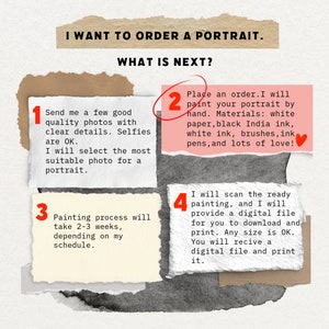 Handmålat porträtt från ditt foto, skannat och levererat digitalt till dig. Valfri storlek. bild 10
