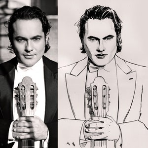 Handmålat porträtt från ditt foto, skannat och levererat digitalt till dig. Valfri storlek. bild 8