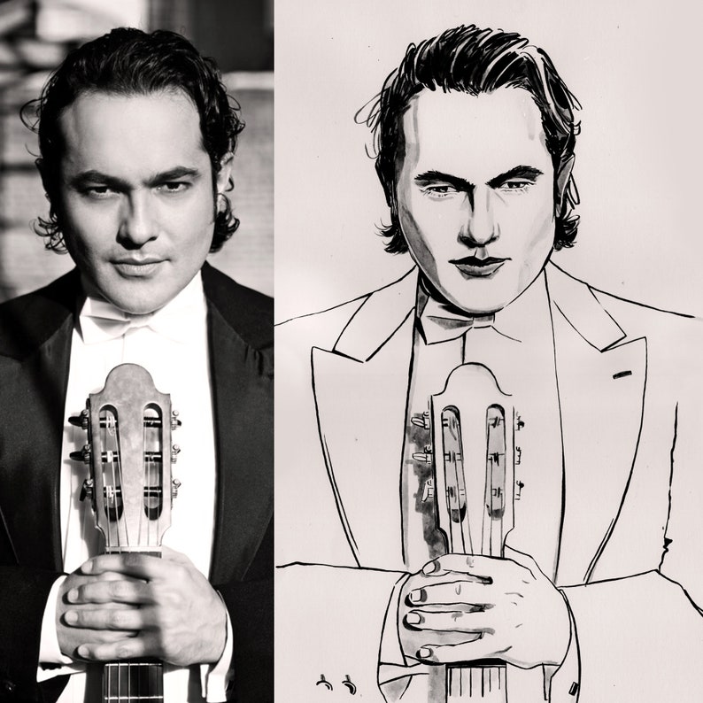 Handmålat porträtt från ditt foto, skannat och levererat digitalt till dig. Valfri storlek. bild 8