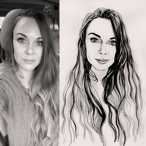 Handmålat porträtt från ditt foto, skannat och levererat digitalt till dig. Valfri storlek. bild 4