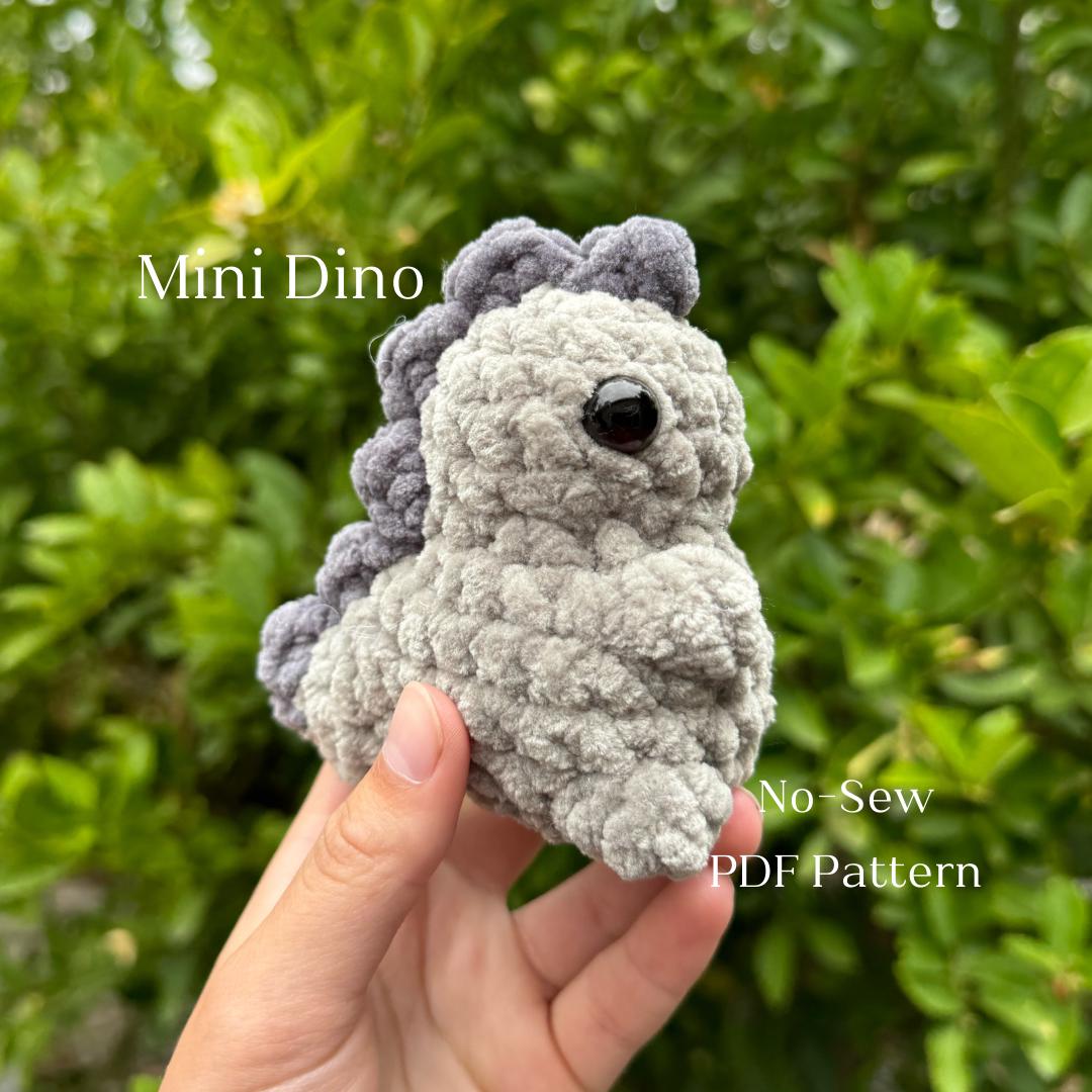 No-Sew Mini Dino Crochet Pattern Amigurumi Plushie