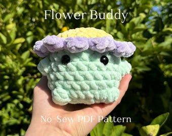 No-Sew Crochet Flower Buddy Pattern Easy Amigurumi Plushie PDF Download
