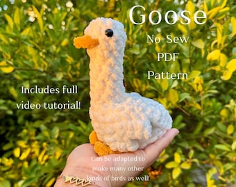 No-Sew Goose Crochet Pattern Easy Bird Amigurumi PDF Pattern