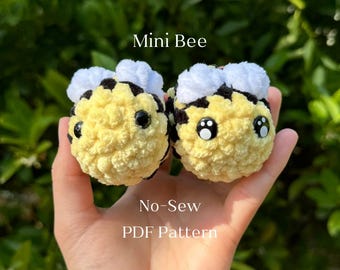 No-Sew Mini Bobble Bee Crochet Pattern Digital PDF