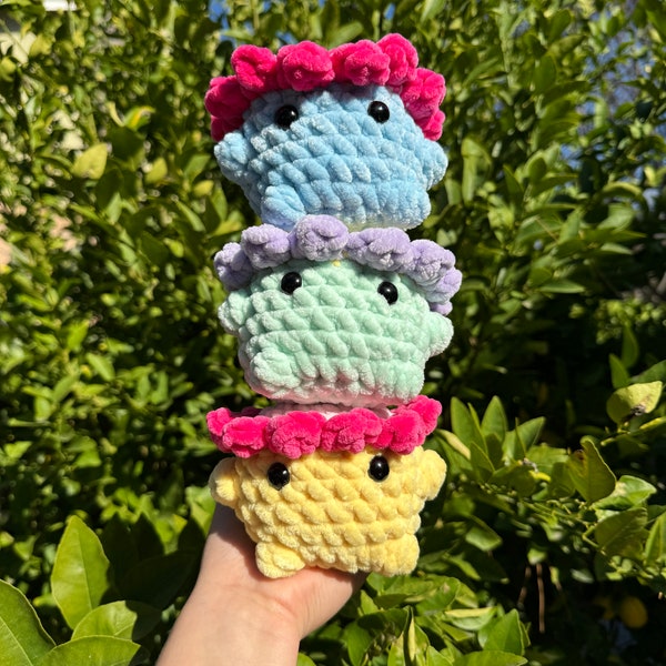 Crochet PATTERN No Sew Flower Buddies Amigurumi Plushie Handmade Toy Gift Idea Quick Easy Market Make Beginner Crochet Pattern Digital PDF