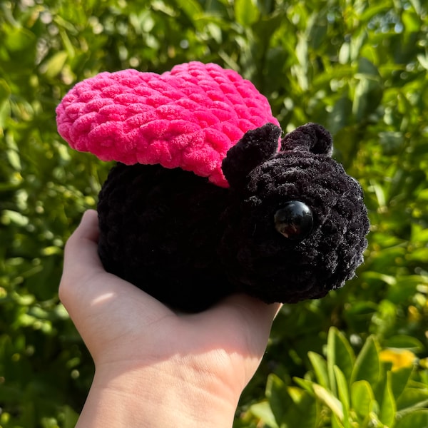 Häkelanleitung No Sew Lovebug Valentinstag Amigurumi Plüschtier Geschenkidee PDF zum Downloaden