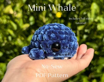 No Sew Whale Crochet Pattern Beginner Amigurumi Plushie PDF Pattern