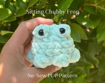 No-Sew Chubby Frog Crochet Pattern Easy Amigurumi Digital PDF