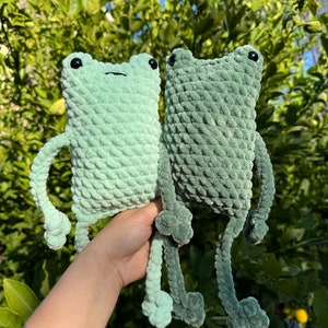 Crochet PATTERN Large No Sew Leggy Froggy Easy Beginner Crochet Pattern Amigurumi Frog Crochet Plushie Gift Idea Digital PDF Download