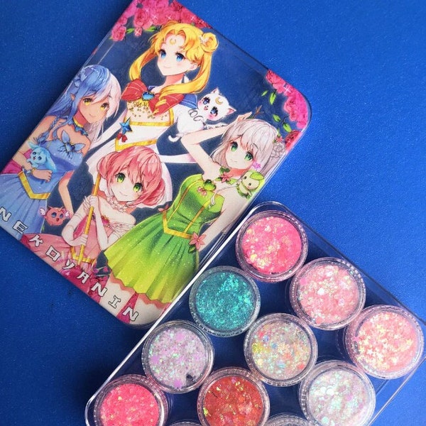 Magic Guardian Glitter Palette, Glitter, Anime Makeup, Gamergirl Makeup, Kawaii Makeup, Anime-inspired, Eyeshadow Palette