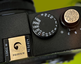 Fujifilm Hot Shoe Cover, Shutter Button, The Great Wave Design, Camera Protection Set, Gift for Photography, Japanese Camera Accessories