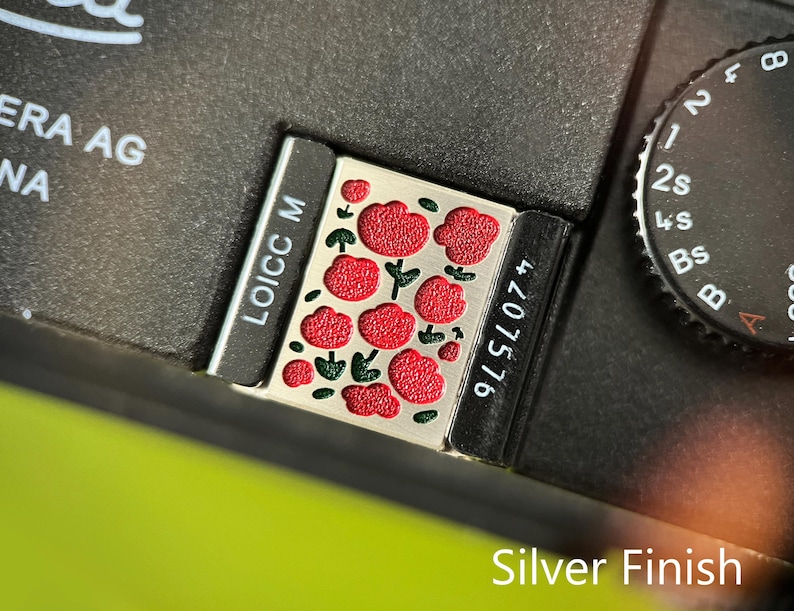 Red Floral Camera Accessory Set, Premium Metal Hot Shoe Cover, Shutter ...