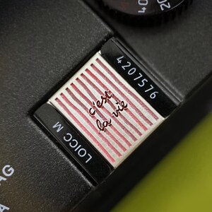 C'est la vie Engraved Camera Hot Shoe Cover, Shutter Button, That's Life French Quote, Fits Canon, Sony, Fuji, Nikon Bild 8