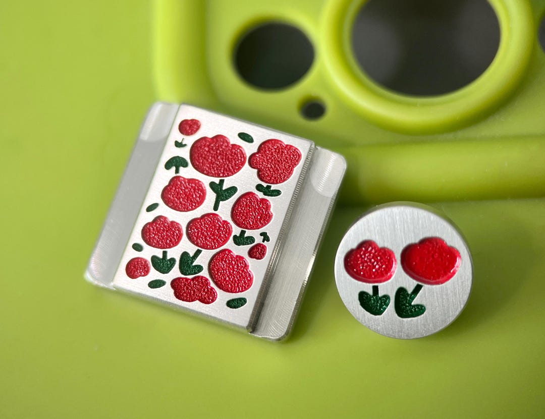 Red Floral Camera Accessory Set, Premium Metal Hot Shoe Cover, Shutter ...