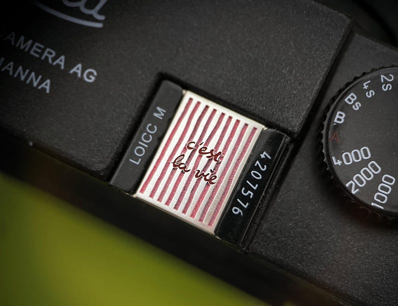 C'est la vie Engraved Camera Hot Shoe Cover, Shutter Button, That's Life French Quote, Fits Canon, Sony, Fuji, Nikon Bild 7