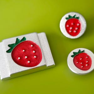 Strawberry Camera Hot Shoe Cover Set, Shutter Button, Camera Accessories, Gift for Photographer, Camera Protection Cap, Camera Owner Gift