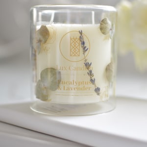 Eucalyptus & Lavender 100% Essential Oil And Soy Wax Candle 11oz | Non-Toxic, Clean Burn | Handmade