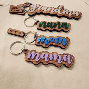 Acrylic and wood Keychain