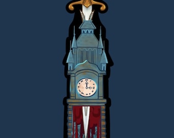 Blood on the Clocktower Bloody Clocktower die-cut wasserfester Aufkleber für Wasserflasche, Laptop, Handy, Notizbuch