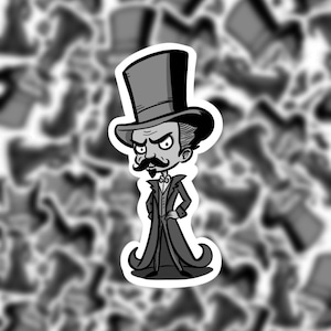 Blood on the Clocktower Minion | Count Evil | Black and white die-cut waterproof sticker for water bottle, laptop, phone, notebook