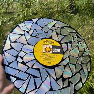 CD Mosaic on Vinyl Record