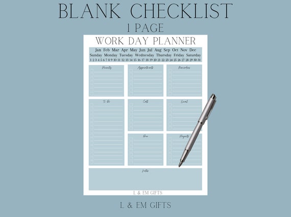 Handmade Printable Daily Work to Do List Download Ready to - Etsy