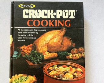 Vintage Crock Pot Slow Cooker Cooking Rival Crockpot 300 Recipes Cookbook