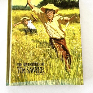 Vintage Hard Cover Book The Adventures of Tom Sawyer by Mark Twain Illustrated Annotated Fiction Novel
