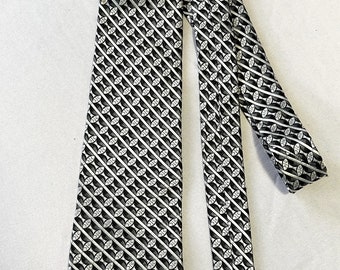 Vintage Villa Bugatti Designer Silk Men's Formal Tie Necktie XLong