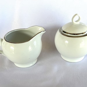 Vintage Royal Doulton Porcelain Cream Pitcher and Lidded Sugar Bowl Set