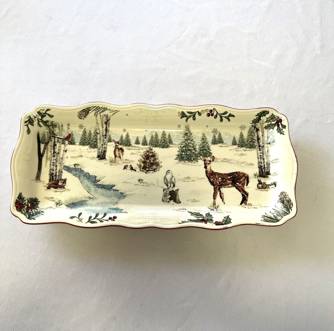 Vintage Better Homes and Gardens Heritage Collection Winter Woodland Stoneware Christmas Holiday