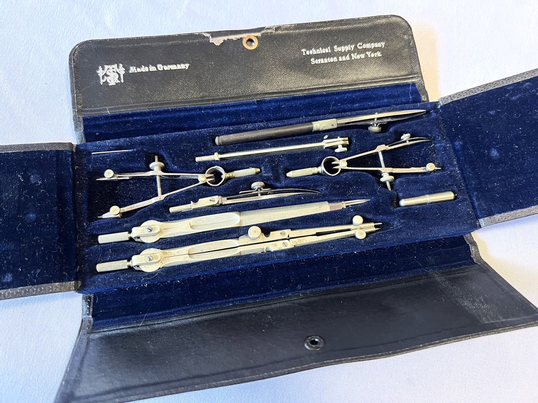 Vintage Drafting Tools Complete Set Engineer Architect Metal Etsy