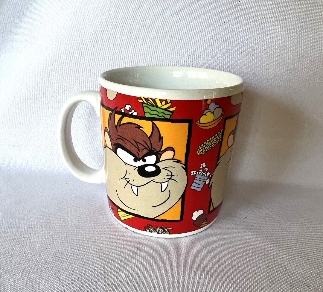 Tasse Looney Tunes Taz – Warner Bros, 1993 – Rouge Vintage, état D’occasion