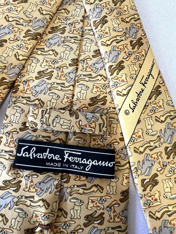 Vintage Salvatore Ferragamo Italian Silk Designer… - image 5