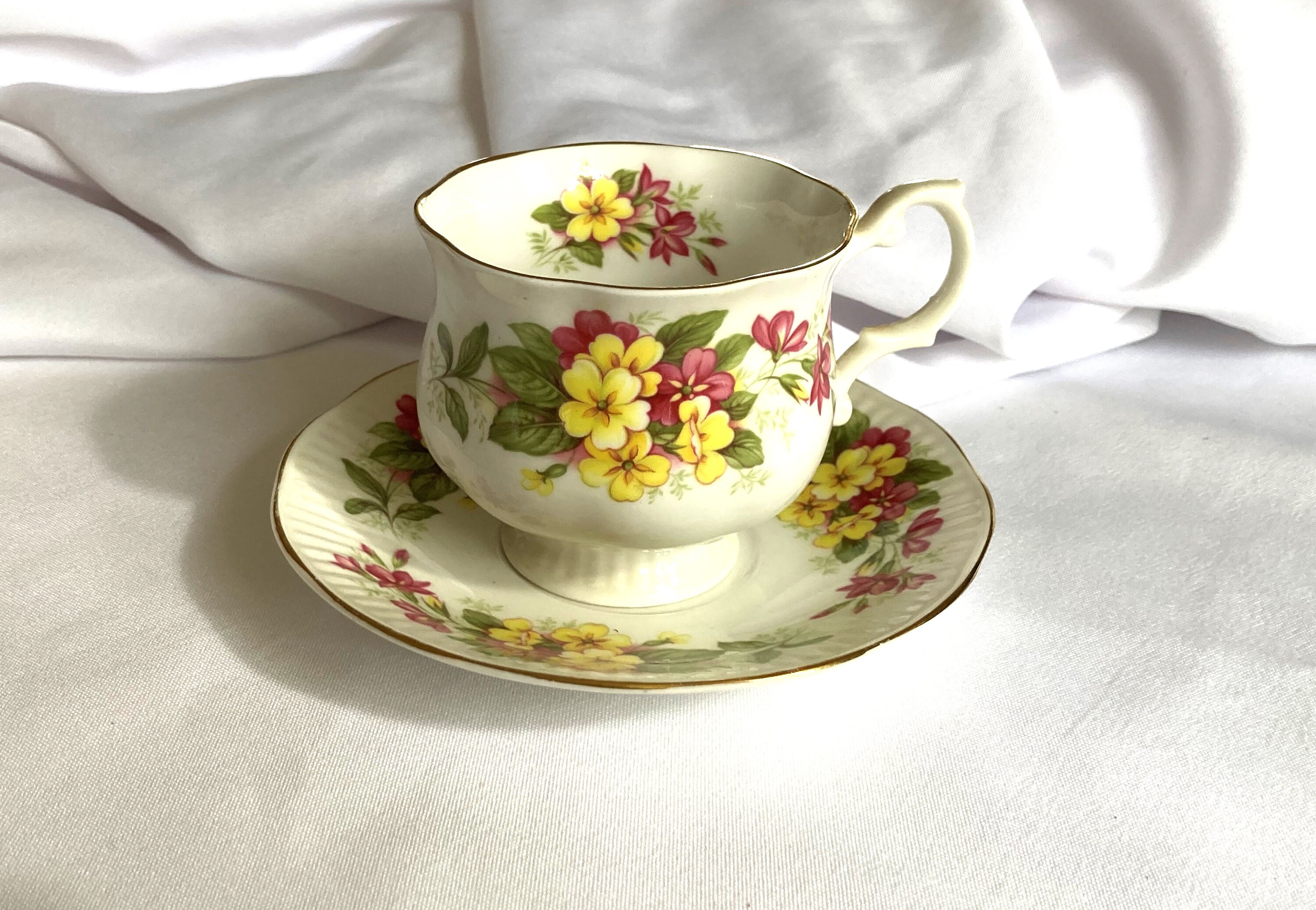 Vintage Queen's Staffordshire Footed Fine Bone China Etsy