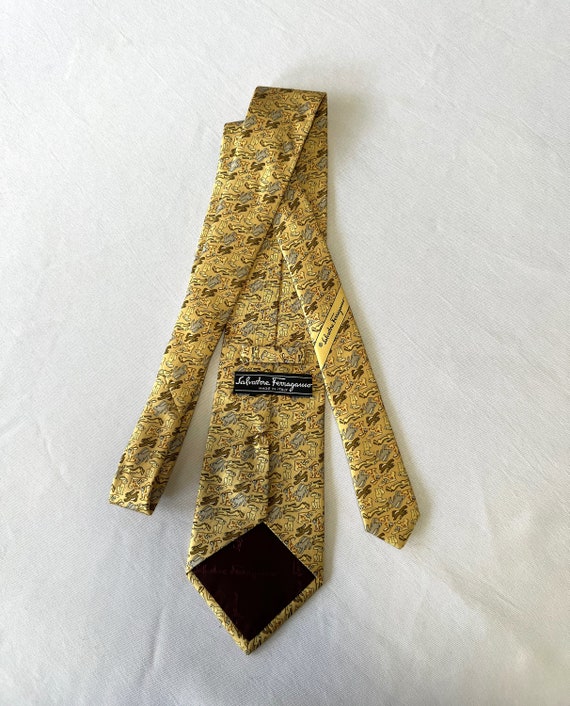 Vintage Salvatore Ferragamo Italian Silk Designer… - image 6