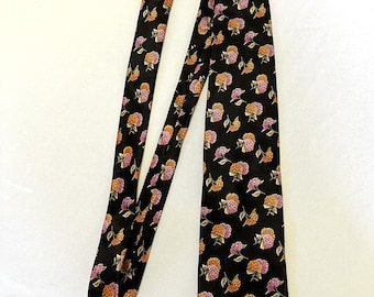 Vintage Leonard Paris Silk Tie Floral Bouquets Men's Necktie