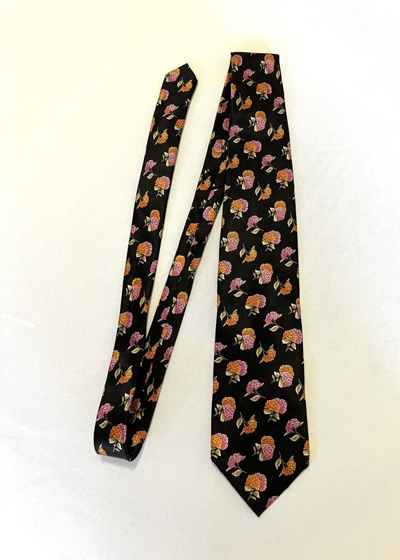 Vintage Leonard Paris Silk Tie Floral Bouquets Men