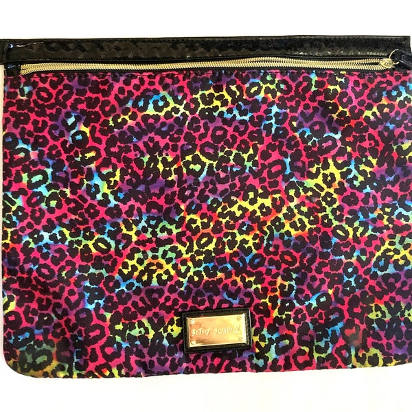 Vintage 1990's Bright Colorful Betsy Johnson No Strap Purse Cosmetics Bag