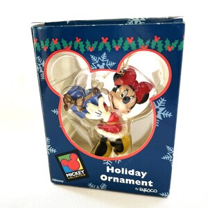 Vintage Disney Collectable Minnie Mouse with Gift Box Enesco Christmas Tree Ornament New in Box