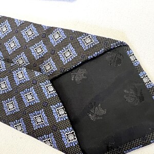 Vintage Brooks Brothers Grey Background Blue Diamonds Tie Designer Men's Necktie 画像 4