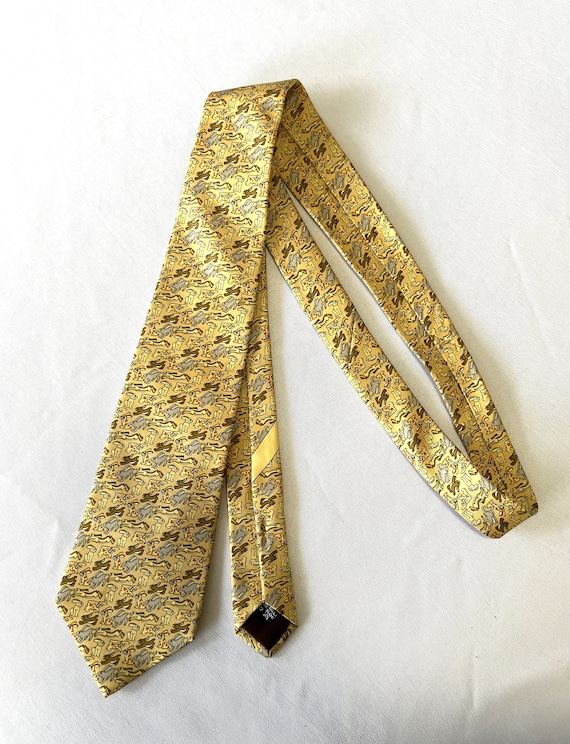 Vintage Salvatore Ferragamo Italian Silk Designer… - image 1