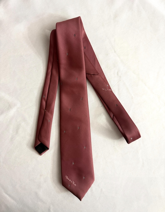 Vintage Oscar De La Renta Designer Silk Tie Men's Short - Standard Necktie