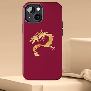 Dragon phone case, Chinese Dragon Phone Case IPhone Cover fit for iPhone 15 Pro Max, 14 Plus, 13, 12, 11, Chinese Yellow Dragon Aesthetic