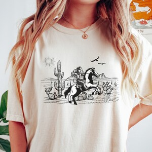 Western Cowboy Oversized Shirt, Rodeo Cowgirl Tee, Vintage Tshirt, Cowboy Shirt, Rodeo Shirt, Country shirt, Comfort Colors Oversized Shirt