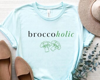 Vegan Shirt, Broccoholic TShirt, Broccoli Lover Shirt, vegan t shirt, vegetarian shirt, vegan gift, herbivore shirt, botanical Shirt, vegan