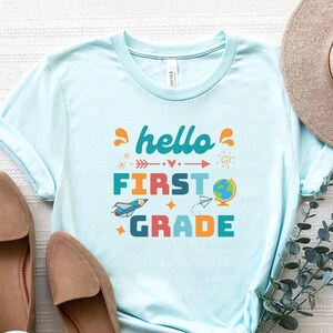Hello First Grade shirt, First Grade Teacher Shirt, Back to school Tshirt, 1st day of school shirt, 1st grade tee, 1st grade teacher gift