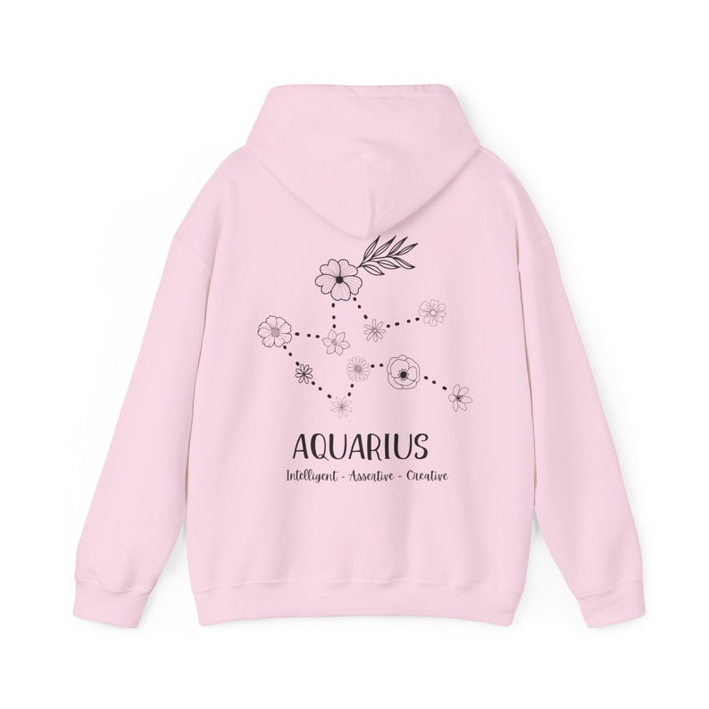 Sudadera con capucha del zodiaco floral: sudadera personalizada con horóscopo, regalo astrológico imagen 10