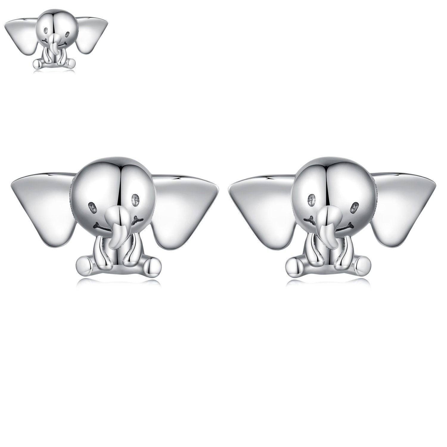 Pandora Poodle Earrings Large  Stomping Elephants